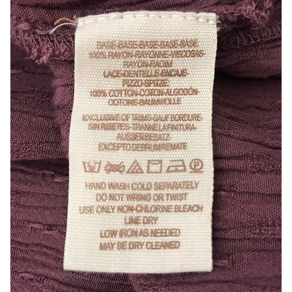 Free People | The Best Blouse Button Front Size M Purple Crochet Oversized - Picture 9 of 10